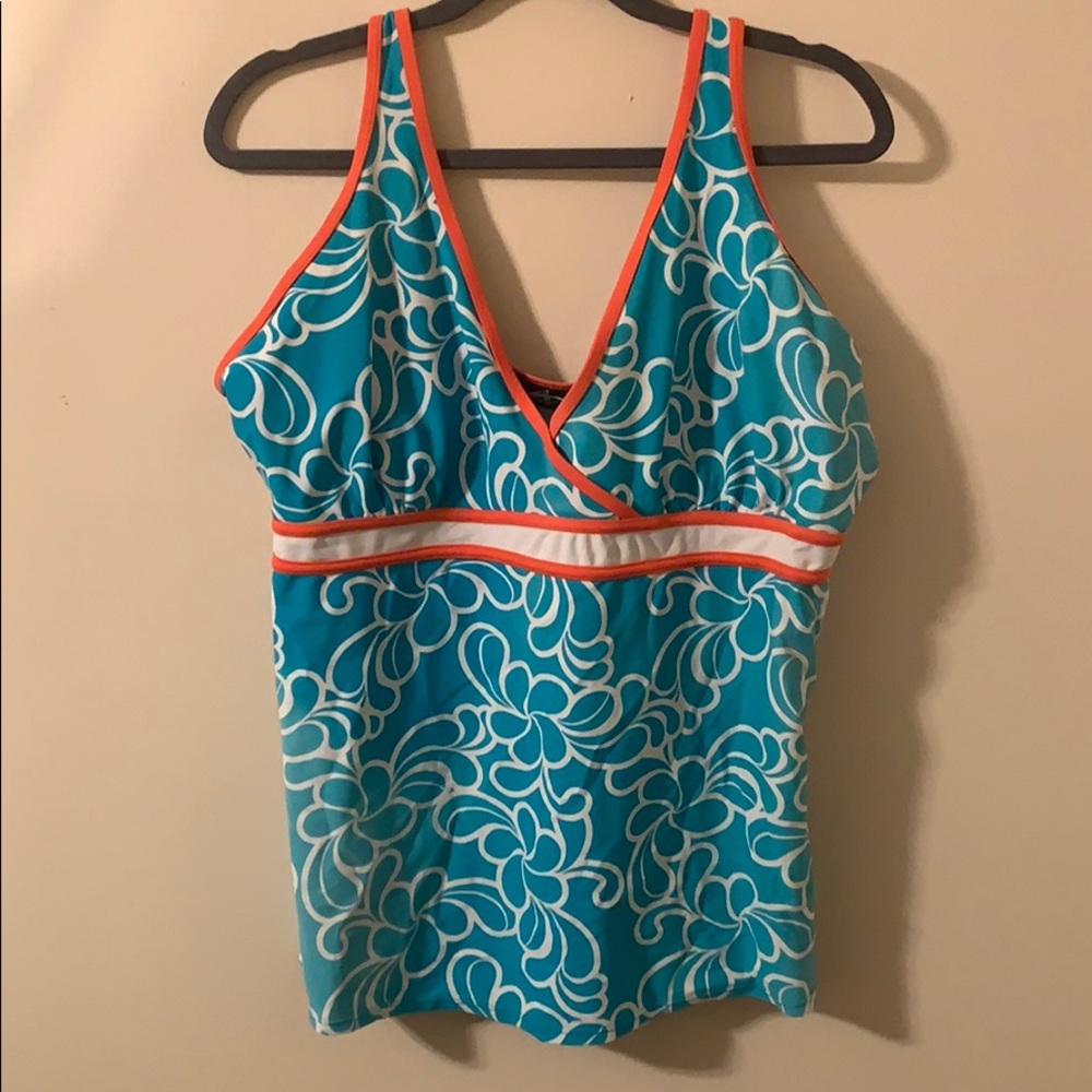 🌵Blue,coral,white swim top